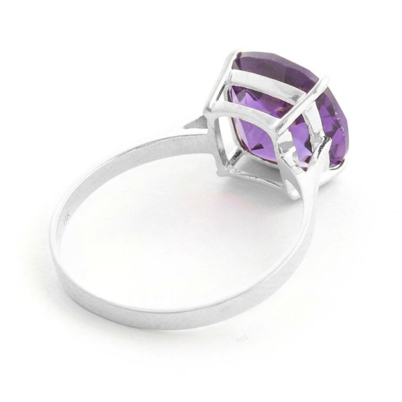 14K. GOLD RING WITH  CHECKERBOARD CUT AMETHYST - Picture 6 of 9